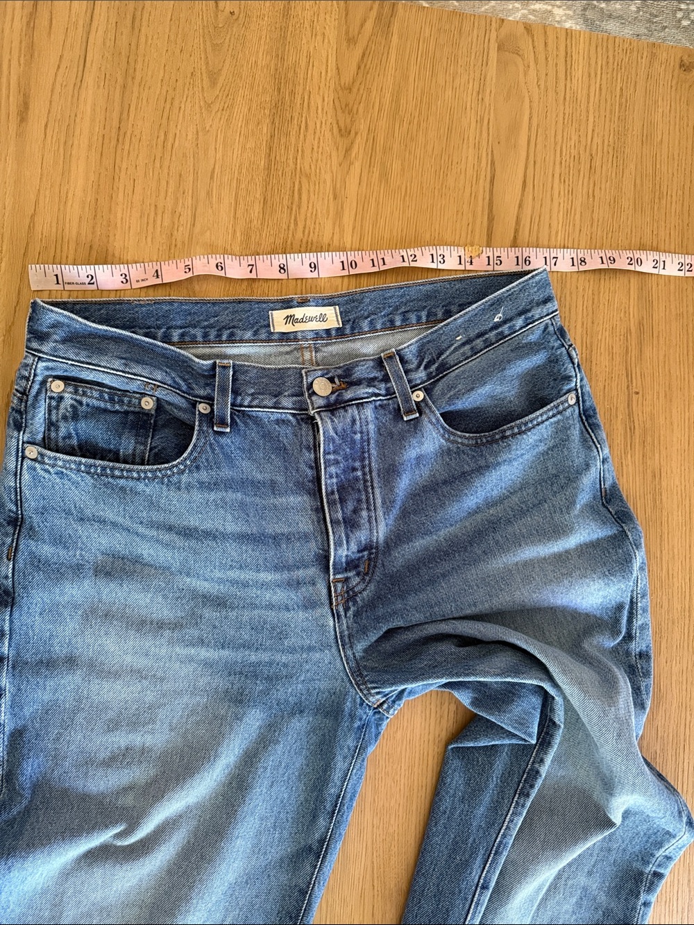 Madewell low slung Straight Leg Jeans in Medium Blue Wash 29 - Picture 12 of 12